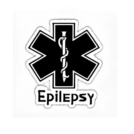 the word epilepsy with gothic style tattoo design idea