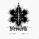 the word epilepsy with gothic style tattoo design idea