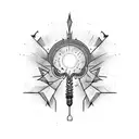 Epilepsy Seizure alert symbol with gothic style  tattoo design idea