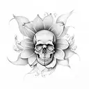 skull flower butterfly tattoo design idea