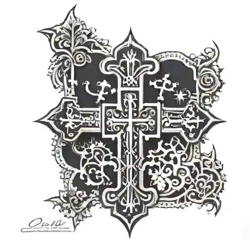 serbia orthodox cross tattoo design idea