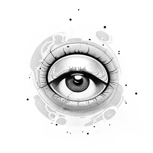 2093 and a crying eye  tattoo design idea