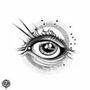 the number 2093 and a crying eye  tattoo design idea