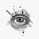 the number 2093 and a crying eye  tattoo design idea