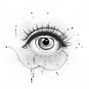 2093 and a crying eye  tattoo design idea