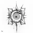 2093 and a crying eye  tattoo design idea