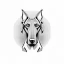 three headed doberman with chain tattoo design idea