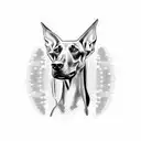 three headed doberman with chain tattoo design idea