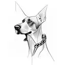 three headed doberman with chain tattoo design idea