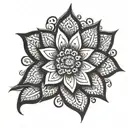 henna flower tattoo design idea
