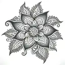 henna flower tattoo design idea