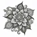 henna flower tattoo design idea