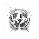 hooligans from soccer behind the gates in a stadium tattoo design idea