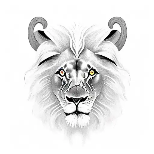 Lion and a Lamb with the Text : Io faccio parte della vostra vita e voi siete tutta la mia storia. tattoo design idea