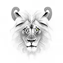 Lion and a Lamb with the Text : Io faccio parte della vostra vita e voi siete tutta la mia storia. tattoo design idea