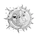 Sun and Moon tattoo design idea