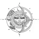 Sun and Moon tattoo design idea