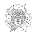 Sun and Moon tattoo design idea