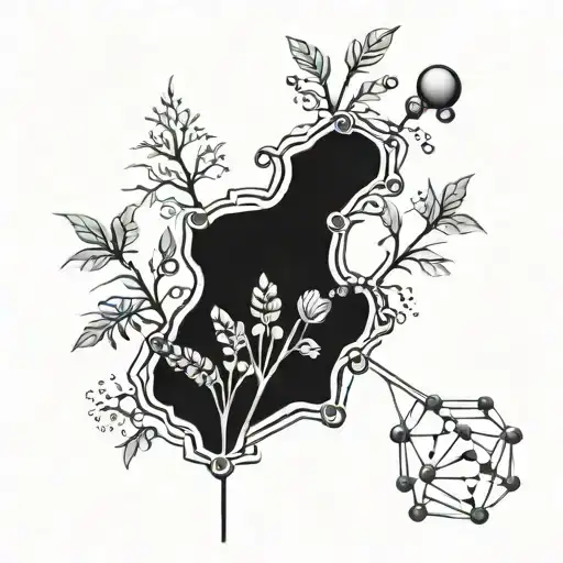blue grass, molecule, biology, farm tattoo design idea