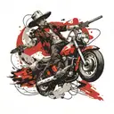 man riding on a missile with a cowboy hat tattoo design idea