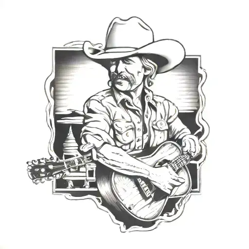 country music, alan jackson  tattoo design idea