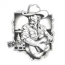 country music, alan jackson  tattoo design idea