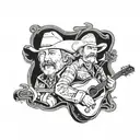 country music, alan jackson  tattoo design idea