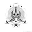 minimalist thoth god for arm tattoo design idea