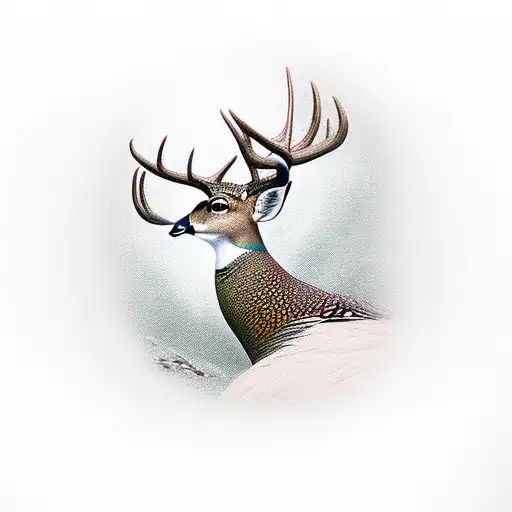 deer pheasant duck tattoo design idea
