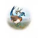 deer pheasant duck tattoo design idea