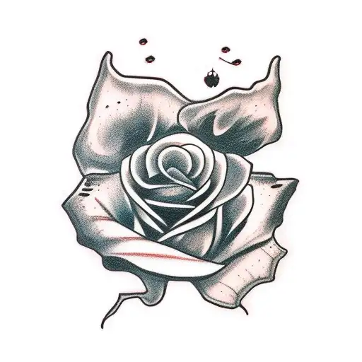 black widowspider with rose bush tattoo design idea