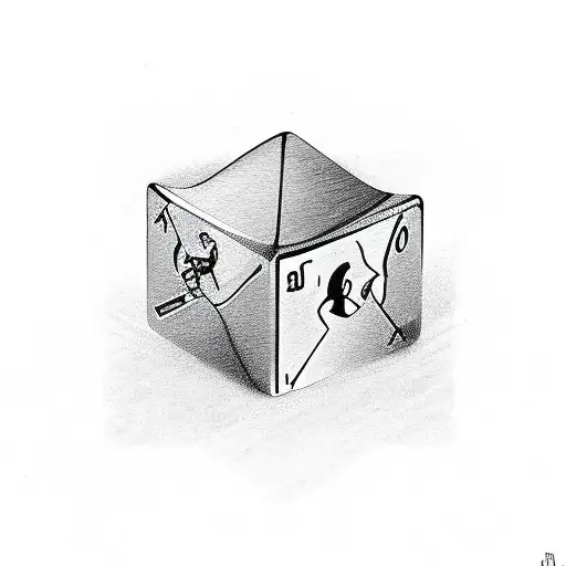 Sketch "Rich Risk Dice" Tattoo Idea BlackInk AI