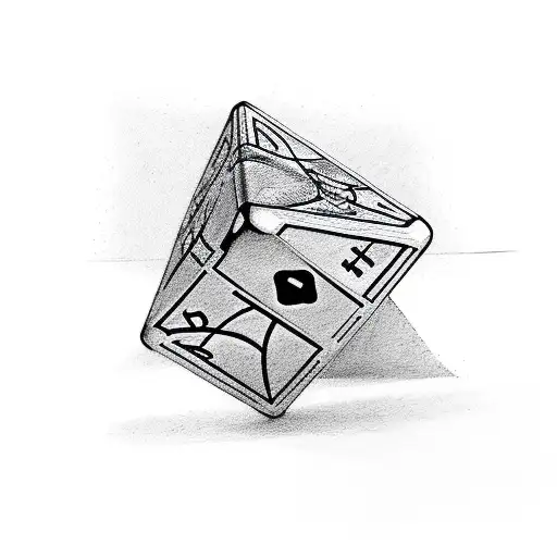 Sketch "Rich Risk Dice" Tattoo Idea BlackInk AI