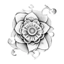 jigsaw puzzle of luck flower tattoo design idea