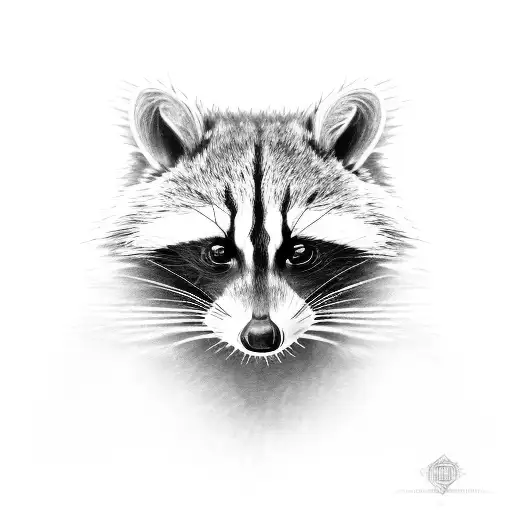 full raccoon in medical armour tattoo design idea