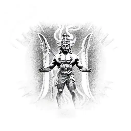 Apollo God with his Symbols tattoo design idea