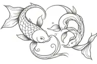 back koi fish yin yang tattoo design idea