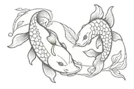 back koi fish yin yang tattoo design idea