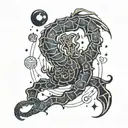 Scorpio constellation merging aries zodiac sign tattoo design idea