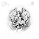 mechanical phoenix with an engine for a heart tattoo design idea