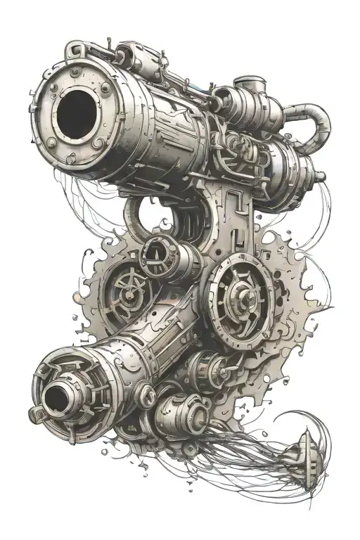 m 198 cross cannon tubbes tattoo design idea