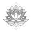 Lotus Flower with shading tattoo design idea