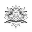 Lotus Flower with shading tattoo design idea