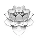 Lotus Flower with shading tattoo design idea