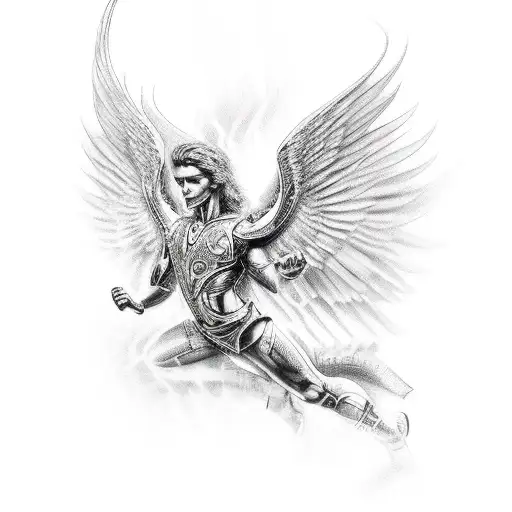 Archangel Michael tattoo design idea