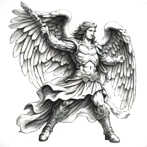 Saint michael archangel tattoo design idea