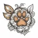 rabbit paw print tattoo design idea