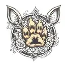 rabbit paw print tattoo design idea