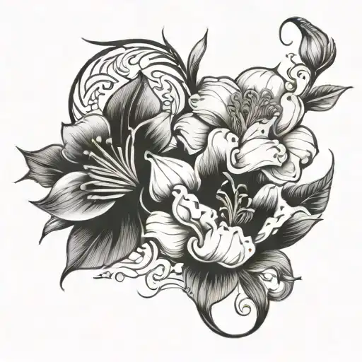 colombian and chilean flowers on the left part of my chest intertwined at the stem  tattoo design idea