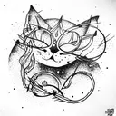 space cat tattoo design idea